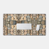 石壁岩石造石積芸術的デザイン デスクマット (キーボード&マウス)