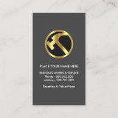 石壁木材プラカード金ゴールドハンマー 名刺 (裏面)