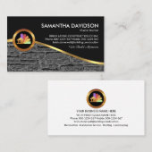 石壁金ゴールド波レンガ層 名刺 (正面/裏面)