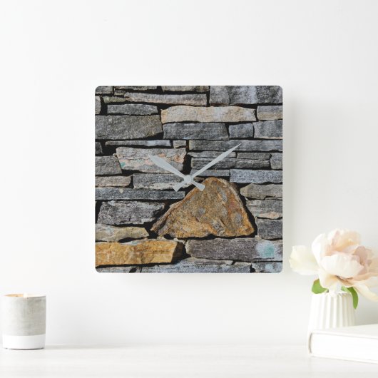 石壁 スクエア壁時計 (ホーム)