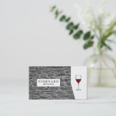 石壁/ワイングラス 名刺 (スタンド正面)