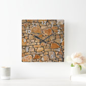 石壁(白縁ど) スクエア壁時計 (ホーム)