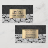 石壁 |石板 |メタリック金ゴールド 名刺 (正面/裏面)