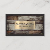 石壁 | 金ゴールドメタルのブラシ付きフレーム 名刺 (正面)