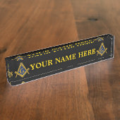 石大工の机の名札 デスクネームプレート (側面)