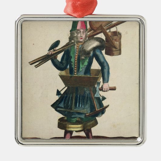 石大工の衣裳 メタルオーナメント (正面)