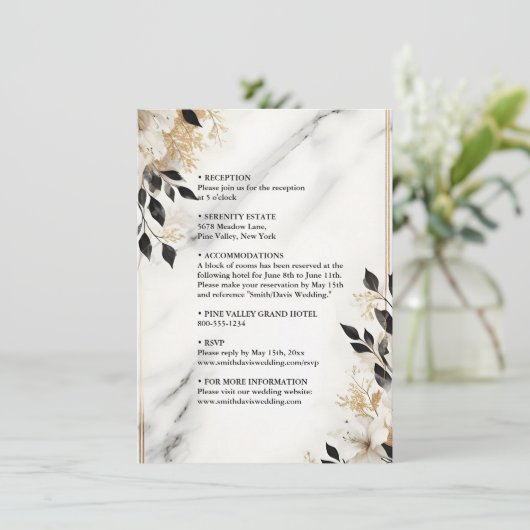 石大理石を積み上げた純粋自然作結婚業 エンクロージャーカード (スタンド正面)