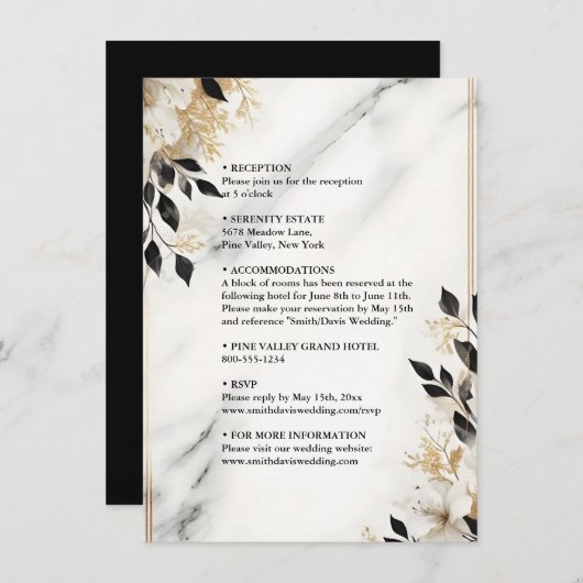 石大理石を積み上げた純粋自然作結婚業 エンクロージャーカード (正面/裏面)