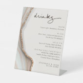 石大理石ゲート結婚ズのドリンクバーメニューペデスタ 台座サイン (正面)