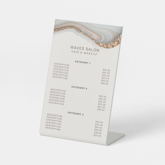 石大理石瑪瑙サービス価格台座標識 台座サイン (正面)