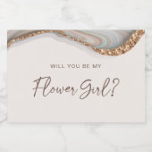 石大理石瑪瑙フラワーガールキャンドルラベル フードラベル (シングルラベル)