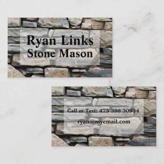 石工のバックグランド名刺 名刺 (正面/裏面)