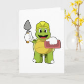 石工のマソンとして働くカメ カード (黄色い花)