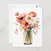 石工の瓶の中のケシ類 ポストカード (正面/裏面)