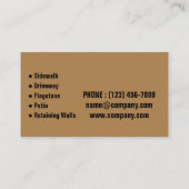 石工の請負業者の石の舗装石の石積 名刺 (裏面)