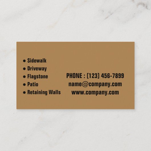 石工の請負業者の石の舗装石の石積 名刺 (裏面)