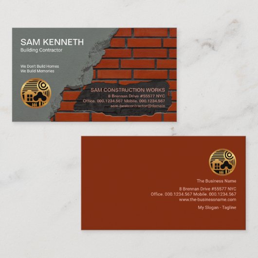 石工れんが敷設建築 名刺 (正面/裏面)