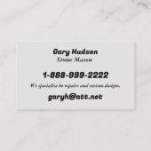 石工プロフェッショナル名刺 名刺 (裏面)