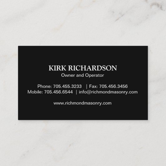 石工名刺 名刺 (裏面)