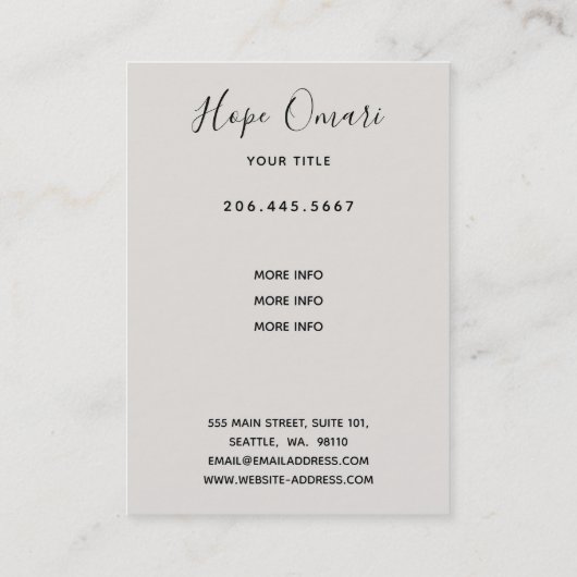 石感動的仏の心遣い引用文 名刺 (裏面)