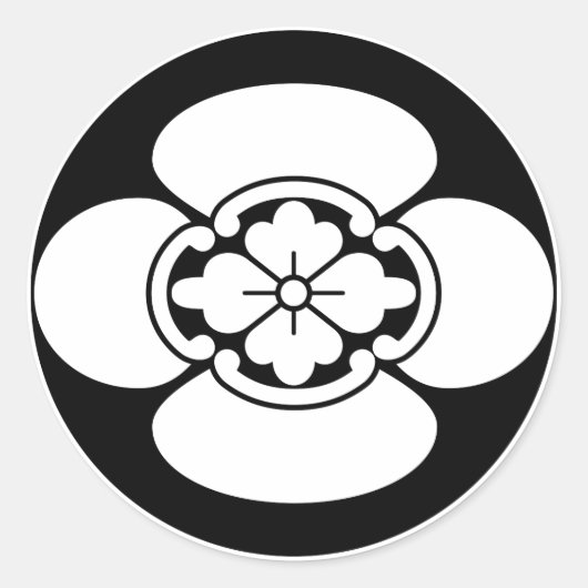 石持ち地抜き木瓜 ラウンドシール (正面)