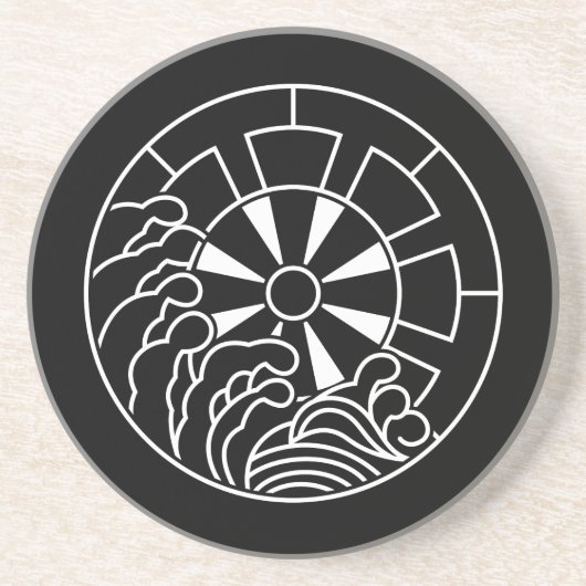 石持ち地抜き浪に源氏車 コースター (正面)