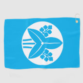 石持ち地抜き立ち沢瀉 ゴルフタオル (横)