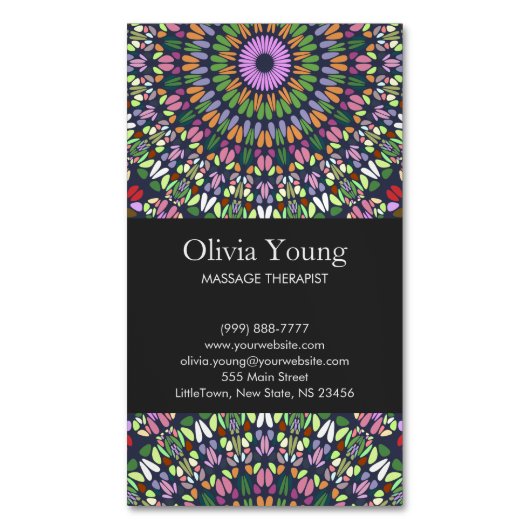 石曼荼羅カラフル マグネット名刺 (正面縦)