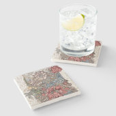 石材コースター：ウィリアム・モリス：野生チューリップ ストーンコースター (横)