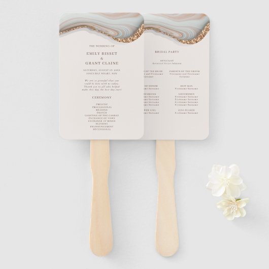 石材大理石式プログラムハンドファン ハンドファン (正面&裏面)