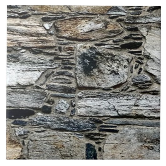 石材-大パターン（の模様が）ある型セラミックタイル-灰色、茶色 タイル (正面)