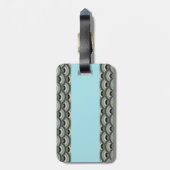 石板とライトブルーのアールデコ曲線パターン ラゲッジタグ (裏面縦)