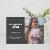 石板と白おめでとう大学院写真卒業 案内状 (スタンド正面)