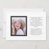 石板と白おめでとう大学院写真卒業 案内状 (裏面)