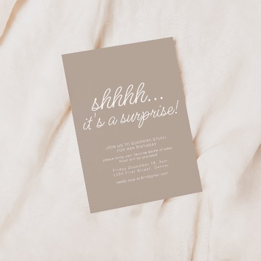 石板のサプライズ誕生日パーティーの招待 招待状