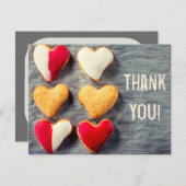 石板のサンキューカードのハート形のクッキー サンキューカード (正面/裏面)