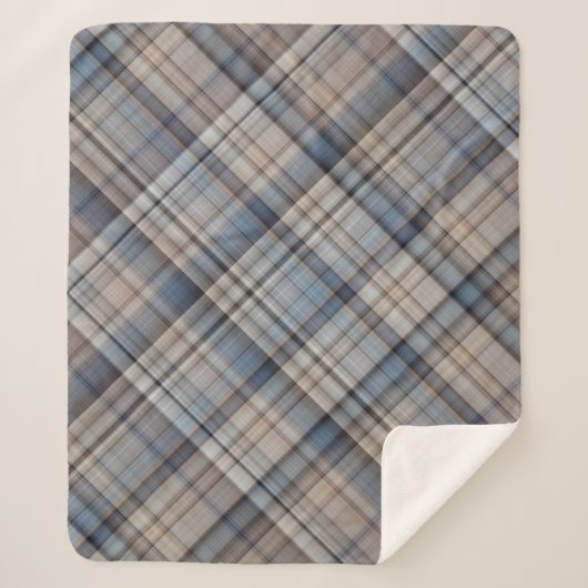 石板の小石は青、茶色、灰色の格子縞 シェルパブランケット (正面)