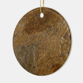 石板の石造りの背景-カスタマイズテンプレートのブランク セラミックオーナメント (左)