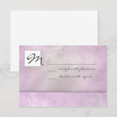 石板の花柄RSVP 出欠カード (正面/裏面)