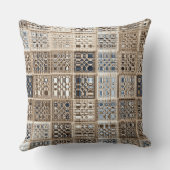 石板の茶色がかった鋼色のサリーのモザイク模様の芸術 クッション (裏面)