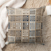 石板の茶色がかった鋼色のサリーのモザイク模様の芸術 クッション (ブランケット)