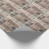 石板の茶色がかった鋼色のサリーのモザイク模様の芸術 ラッピングペーパー (角)