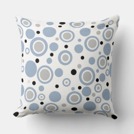 石板の青い幾何学円 クッション
