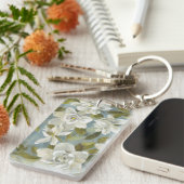 石板の青のGardenias キーホルダー (正面右)