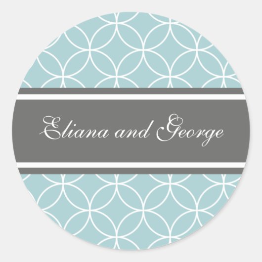 石板エレガントと青のシール ラウンドシール (正面)