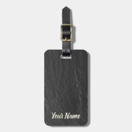 石板キラキラと背景の黒シェールテクスチャ ラゲッジタグ