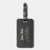 石板キラキラと背景の黒シェールテクスチャ ラゲッジタグ (裏面縦)