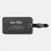 石板キラキラと背景の黒シェールテクスチャ ラゲッジタグ (裏面横)