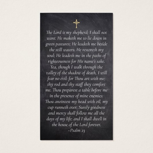 石板クロスフォトメモリアル祈りの言葉カード (裏面)