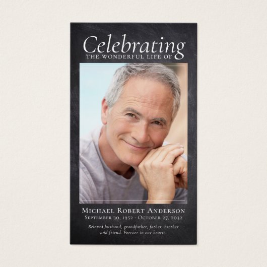 石板クロスフォトメモリアル祈りの言葉カード (正面)